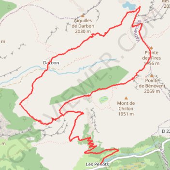 Trace GPS Traversée de la Pointe de Bénevent, Lac de Darbon, itinéraire, parcours