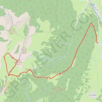 Trace GPS Mont Colombier Bauges, itinéraire, parcours
