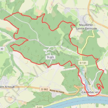 Trace GPS Caudebec en Caux, itinéraire, parcours