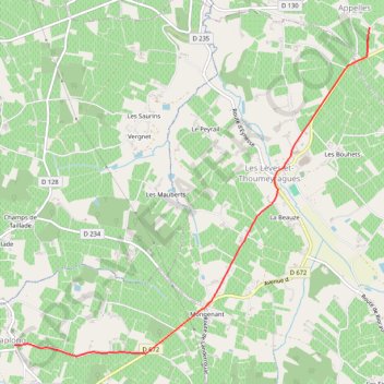 Trace GPS Compostelle - Voie de Vézelay en Gironde - Appelles - Caplong (Variante Chassain), itinéraire, parcours