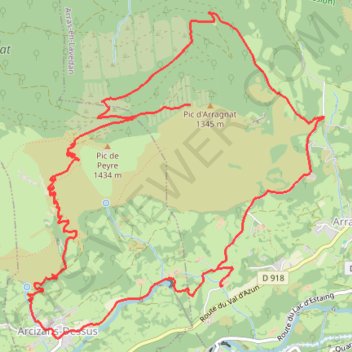 Trace GPS Boucle Sansous - Peyre - Arragnac, itinéraire, parcours
