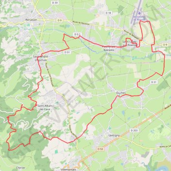 Trace GPS Le Belvédère de Saint-Alban-les-Eaux - Saint-Léger-sur-Roanne, itinéraire, parcours