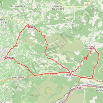 Trace GPS Boucle de Beaumont, itinéraire, parcours