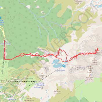 Trace GPS Pointe de Vaudaine depuis Casserousse (Belledonne), itinéraire, parcours