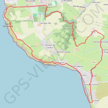 Trace GPS Autour de Flamanville, itinéraire, parcours