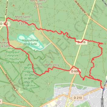 Trace GPS Fontainebleau - Circuit de la Sole, itinéraire, parcours