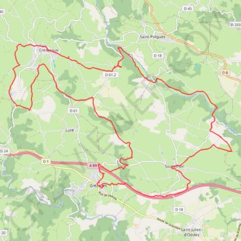 Trace GPS Boucle aux confins du pays d'Urfé et du Val d'Isable - Souternon, itinéraire, parcours