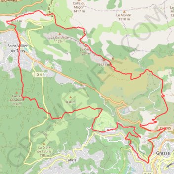 Trace GPS Grasse-Doublier, itinéraire, parcours