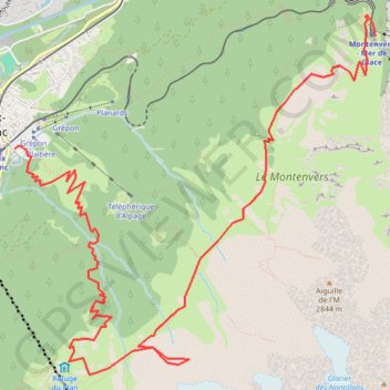 Trace GPS Chamonix, balcon nord, itinéraire, parcours
