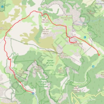 Trace GPS Hauts Plateaux du Vercors Sud, itinéraire, parcours
