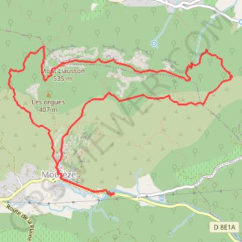 Trace GPS De Moureze au Mont Liausson, itinéraire, parcours