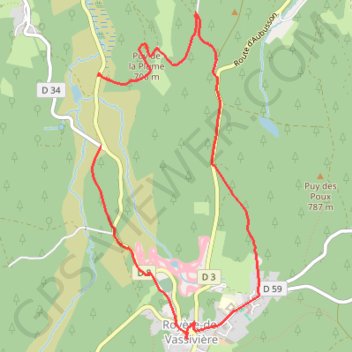 Trace GPS Royère de Vassivière, circuit des croix, itinéraire, parcours
