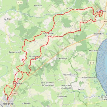 Trace GPS La JCM - randonnée en pays valognais, itinéraire, parcours