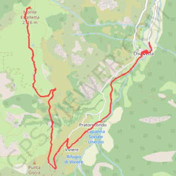 Trace GPS Monte Estelletta, itinéraire, parcours