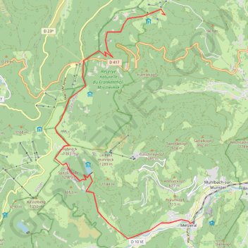 Trace GPS Arête des Spitzkoepfe, itinéraire, parcours