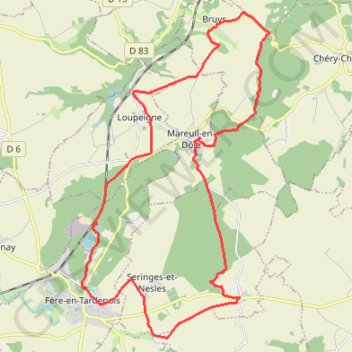 Trace GPS Châteaux du Tardenois, itinéraire, parcours