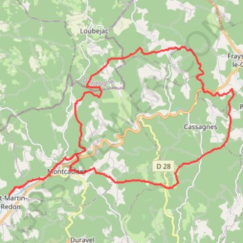 Trace GPS Boucle à Saint-Martin-le-Redon, itinéraire, parcours