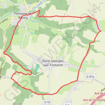 Trace GPS Fontaine le Bourg, itinéraire, parcours