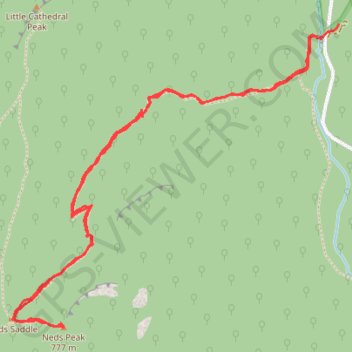 Trace GPS Cathedral Range - Neds Peak, itinéraire, parcours
