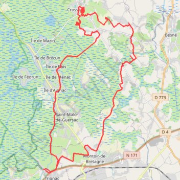 Trace GPS Saint-Nazaire, itinéraire, parcours