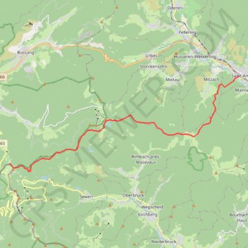 Trace GPS De Saint Amarin au ballon d'Alsace, itinéraire, parcours