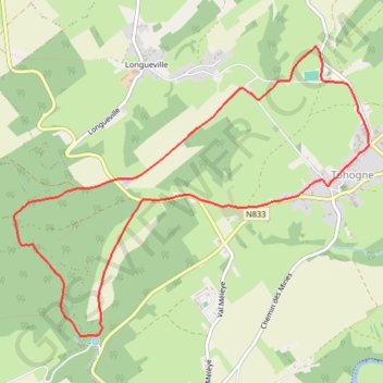 Trace GPS Tohogne - Province du Luxembourg - Belgique, itinéraire, parcours