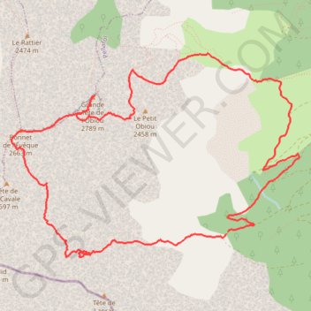 Trace GPS Ravin du Couravou et Grand Obiou en boucle (Devoluy), itinéraire, parcours