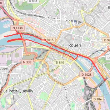 Trace GPS Le Pont Flaubert, itinéraire, parcours