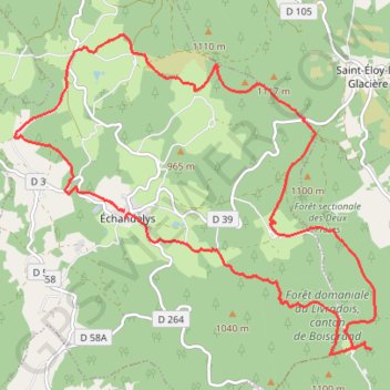 Trace GPS Alentours d'Echandelys, itinéraire, parcours