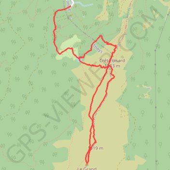 Trace GPS Le Grand Rocher et le Crêt Luisard depuis le Foyer du Barioz, itinéraire, parcours