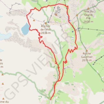 Trace GPS Ecrins - lac de l'Eychauda, itinéraire, parcours