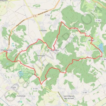 Trace GPS Rando des Étangs - Chamagnieu, itinéraire, parcours