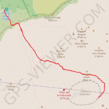 Trace GPS Fournaise, itinéraire, parcours