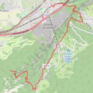 Trace GPS Parcours partiel du trail du Salève, itinéraire, parcours