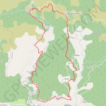 Trace GPS Sentier des Lauzes à Saint-Mélany, Ardèche, itinéraire, parcours