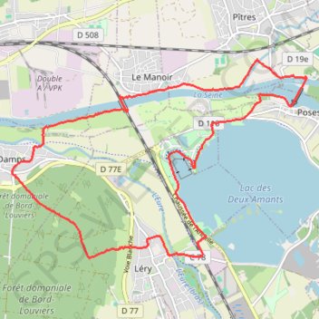 Trace GPS Poses par Lery, itinéraire, parcours