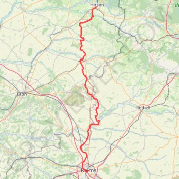 Trace GPS FDd Hirson Reims, itinéraire, parcours