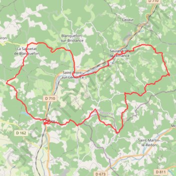 Trace GPS Circuit Préhistoire - Sauveterre-la-Lémance, itinéraire, parcours
