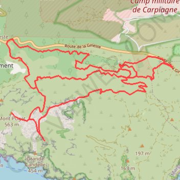 Trace GPS La Crête de l'Estrêt et le vallon de la Gineste, itinéraire, parcours