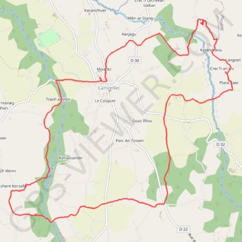 Trace GPS Rando de LANVELLEC, itinéraire, parcours