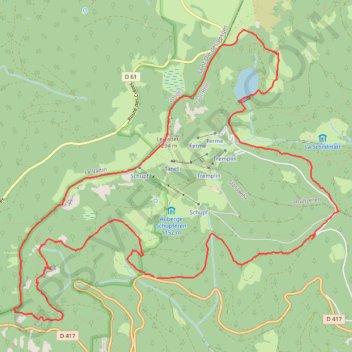 Trace GPS Hirschsteine, le Tanet, le lac Vert, itinéraire, parcours