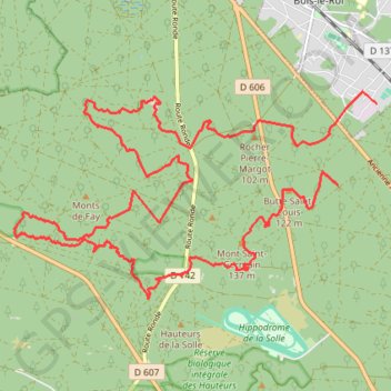 Trace GPS Fontainebleau Rocher Cuvier, itinéraire, parcours