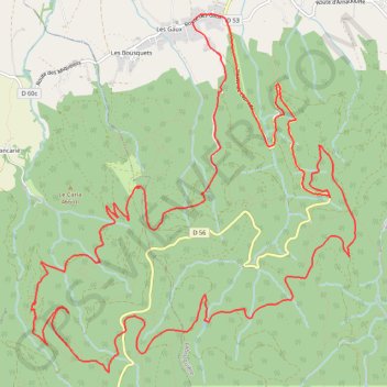 Trace GPS Les Gaux - Montagne Noire, itinéraire, parcours