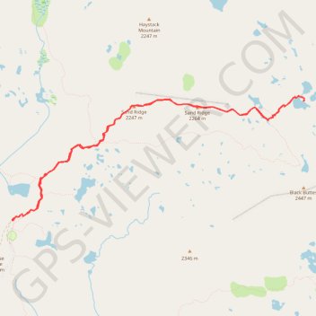 Trace GPS Five Lakes Basin, itinéraire, parcours