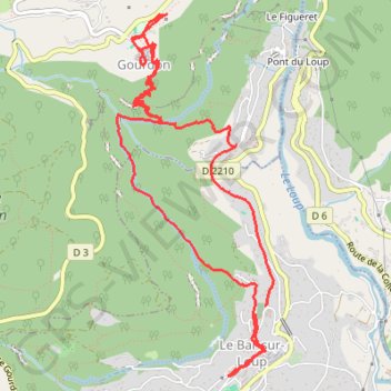 Trace GPS Du Bar-sur-Loup à Gourdon, itinéraire, parcours