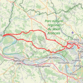 Trace GPS Cergy La Roche, itinéraire, parcours