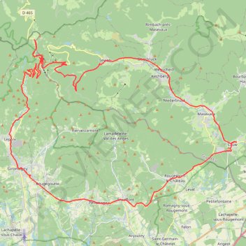 Trace GPS Lauw - Giromagny - Ballon d'Alsace - Sewen - Lauw, itinéraire, parcours