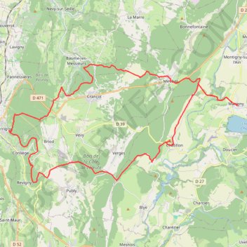 Trace GPS De Marigny à Lons-le-Saunier, itinéraire, parcours