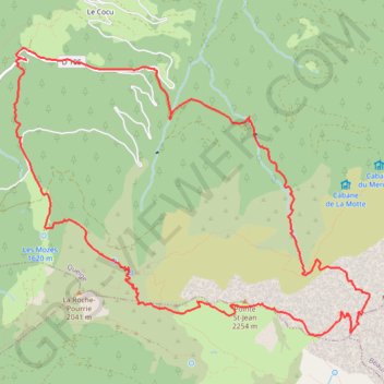 Trace GPS Mont Mirantin, itinéraire, parcours