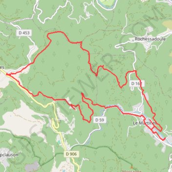 Trace GPS Le Martinet - Col de Portes, itinéraire, parcours